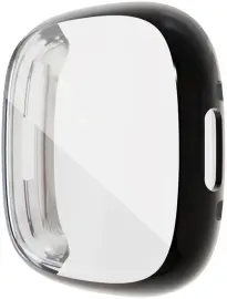 Fitbit Sense 2 Hoesje - Full Protect Flexibel TPU Case - Transparant Zwart