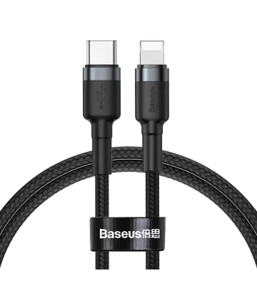 Baseus Cafule USB-C naar Apple Lightning Kabel PD 18W 1M Grijs/Zwart Kabels