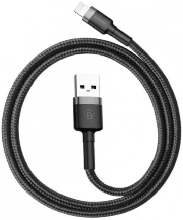 Baseus Cafule USB-A naar Apple Lightning Kabel 2.4A 0.5M Grijs/Zwart Kabels