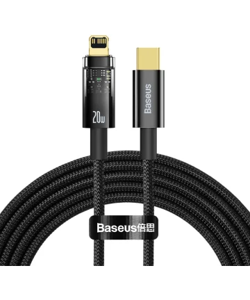 Baseus Explorer Series USB-C naar Lightning Kabel 20W Zwart 2 Meter Kabels