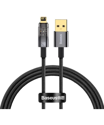 Baseus Explorer Series USB naar Lightning Kabel 2.4A Zwart 1 Meter Kabels