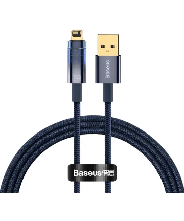 Baseus Explorer Series USB naar Lightning Kabel 2.4A Blauw 1 Meter Kabels
