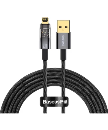 Baseus Explorer Series USB naar Lightning Kabel 2.4A Zwart 2 Meter Kabels