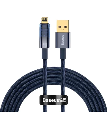 Baseus Explorer Series USB naar Lightning Kabel 2.4A Blauw 2 Meter Kabels