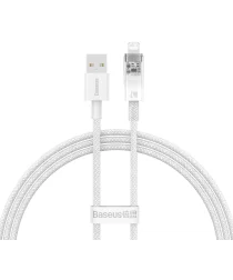 Baseus Explorer USB naar Apple Lightning Kabel 2.4A Wit 1 Meter