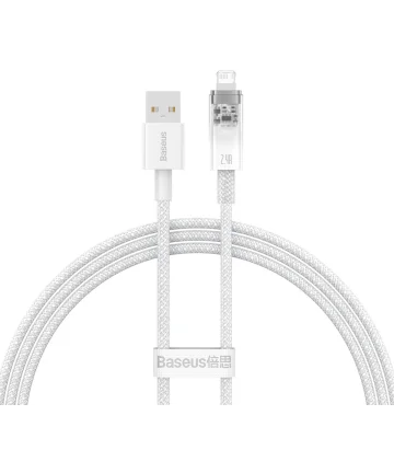 Baseus Explorer USB naar Apple Lightning Kabel 2.4A Wit 1 Meter Kabels