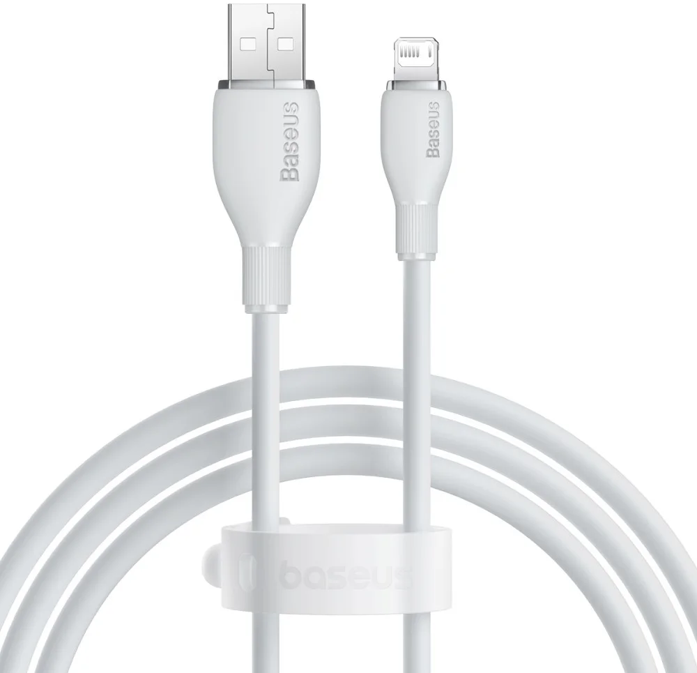 Baseus Pudding USB-A naar Apple Lightning Kabel 2.4A 1.2M Wit afbeelding 1