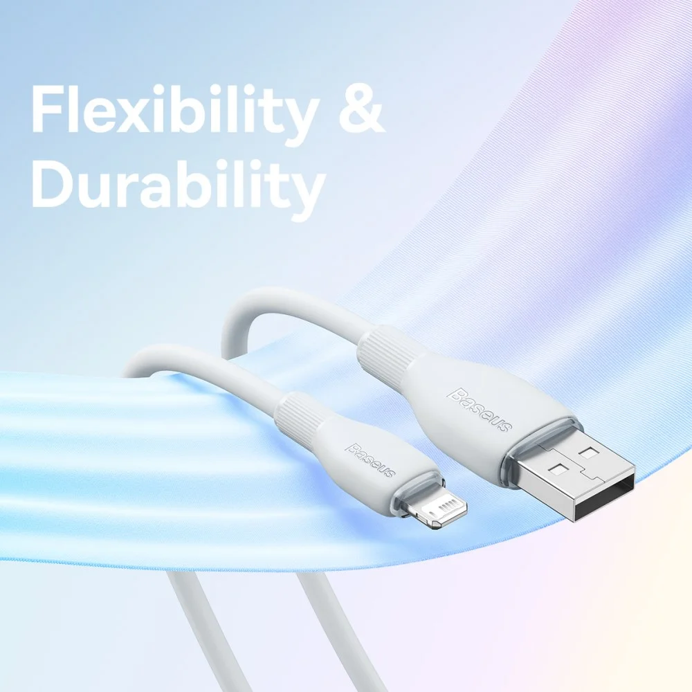 Baseus Pudding USB-A naar Apple Lightning Kabel 2.4A 1.2M Wit afbeelding 5