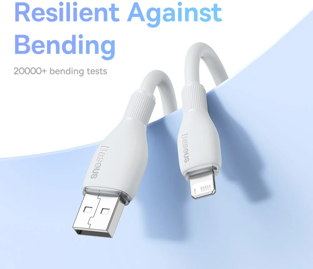 Baseus Pudding USB-A naar Apple Lightning Kabel 2.4A 1.2M Wit afbeelding 6