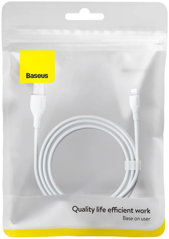 Baseus Pudding USB-A naar Apple Lightning Kabel 2.4A 1.2M Wit afbeelding 9