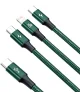 Baseus 3-in-1 USB-C naar Lightning/USB-C/Micro-USB Kabel 1.5M Groen