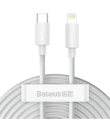 Baseus USB-C naar Apple Lightning Kabel 20W PD 1.5M Wit (2-Pack) Kabels