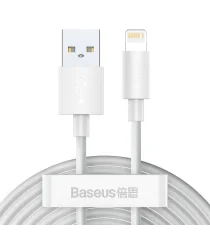 Baseus 2.4A USB naar Lightning Kabel 20W 1.5M Wit (2-Pack)