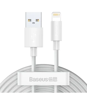 Baseus 2.4A USB naar Lightning Kabel 20W 1.5M Wit (2-Pack) Kabels