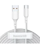 Baseus Simple Wisdom 5A USB naar USB-C Kabel 40W 1.5M Wit (2-Pack)
