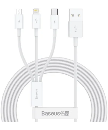 Baseus Superior 3-in-1 USB naar Lightning/USB-C/MicroUSB Kabel 1.5M Kabels