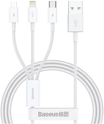 Baseus Superior 3-in-1 USB naar Lightning/USB-C/MicroUSB Kabel 1M Kabels