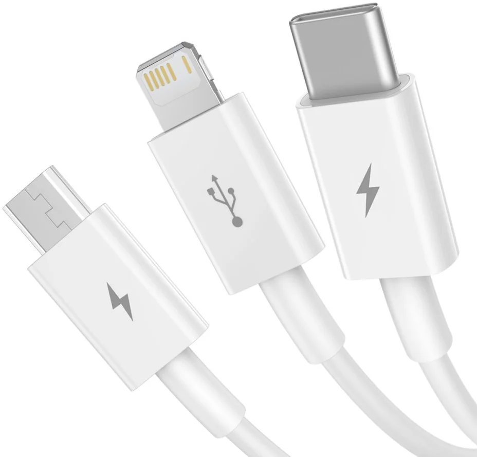 Baseus Superior 3-in-1 USB naar Lightning/USB-C/MicroUSB Kabel 1M afbeelding 2