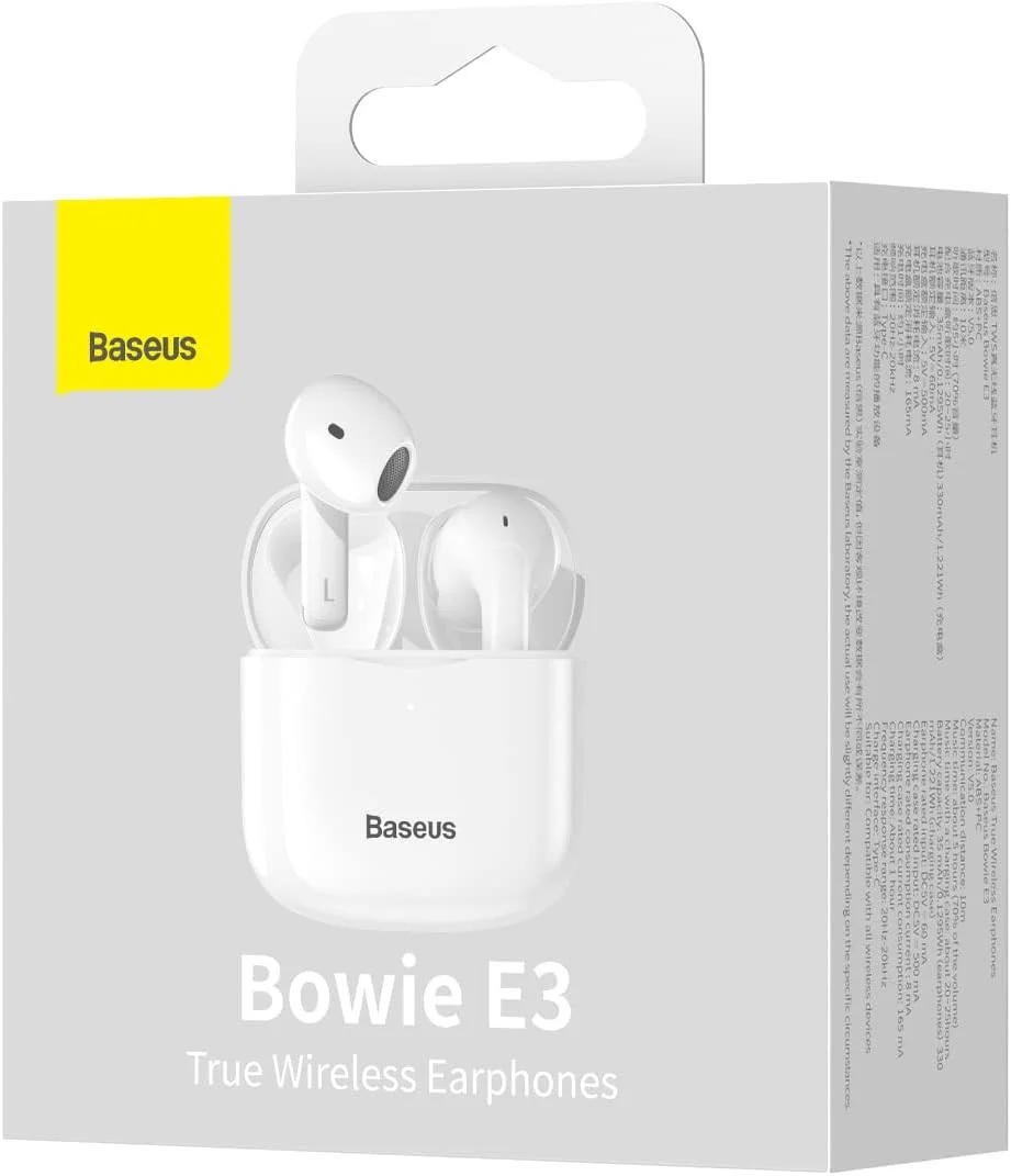 Baseus Bowie E3 True Wireless Bluetooth Earphones Wit afbeelding 9