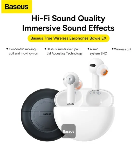 Baseus Bowie EX Wireless Bluetooth Earphones Zwart afbeelding 5