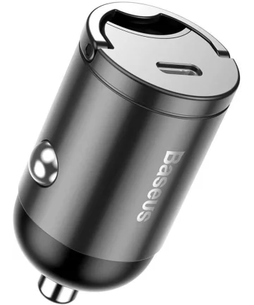 Baseus Tiny Star Mini Autolader USB-C 30W met Quick Charge Grijs Opladers