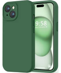 Apple iPhone 15 Hoesje Camera Bescherming Siliconen Back Cover Groen