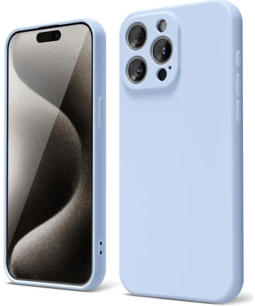 Apple iPhone 15 Pro Max Hoesje Camera Bescherming Dun TPU Blauw Hoesjes