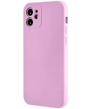 Apple iPhone 12 Hoesje met Camera Bescherming Dun TPU Back Cover Roze Hoesjes