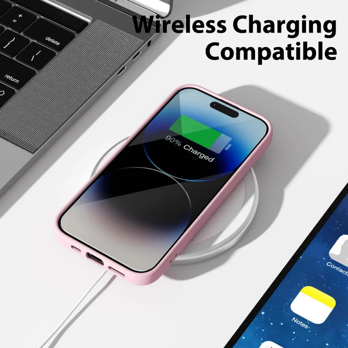 Apple iPhone 14 Pro Hoesje Camera Bescherming Dun TPU Back Cover Roze afbeelding 5