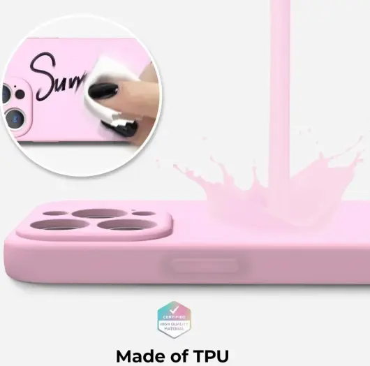 Apple iPhone 14 Pro Hoesje Camera Bescherming Dun TPU Back Cover Roze afbeelding 3