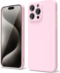 Apple iPhone 15 Pro Max Hoesje met Camera Bescherming Dun TPU Roze
