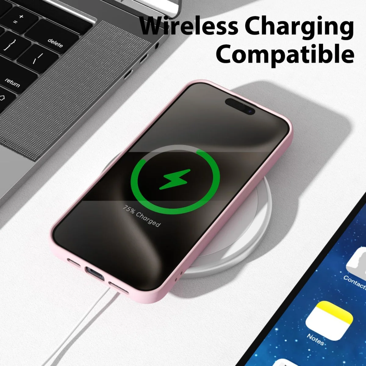 Apple iPhone 15 Pro Max Hoesje met Camera Bescherming Dun TPU Roze afbeelding 5