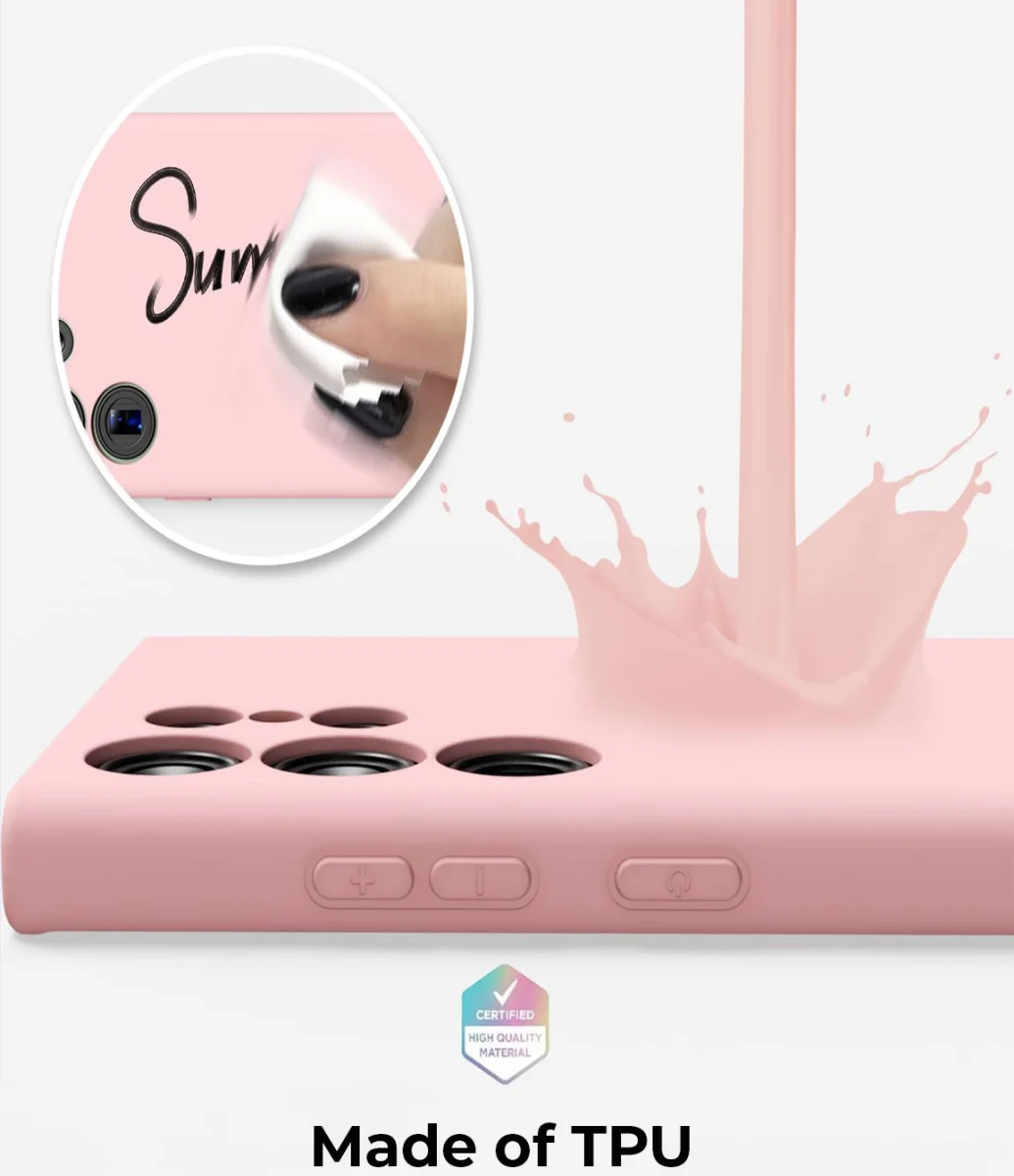 Samsung Galaxy A14 Hoesje Camera Bescherming Dun TPU Back Cover Roze afbeelding 3