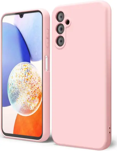 Samsung Galaxy A14 Hoesje Camera Bescherming Dun TPU Back Cover Roze afbeelding 1