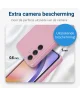 Samsung Galaxy A54 Hoesje Camera Bescherming Dun TPU Back Cover Roze