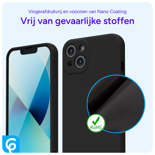 Apple iPhone 13 Hoesje met Camera Bescherming Dun TPU Back Cover Zwart afbeelding 5