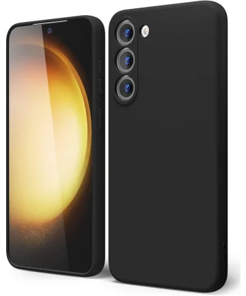 Samsung Galaxy S23 Plus Hoesje met Camera Bescherming Dun TPU Zwart Hoesjes