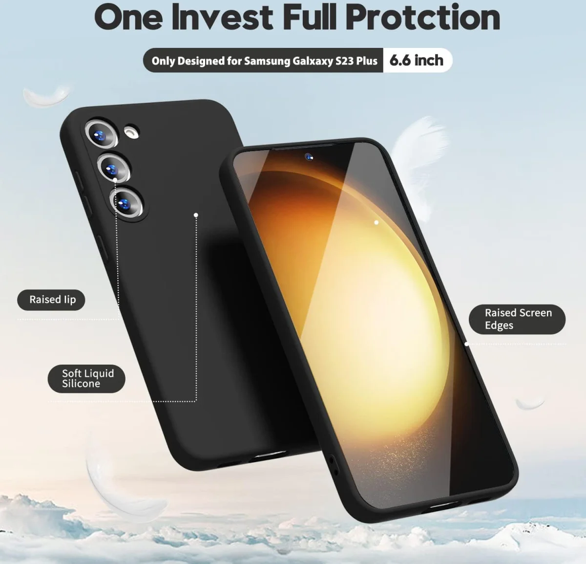 Samsung Galaxy S23 Plus Hoesje met Camera Bescherming Dun TPU Zwart afbeelding 2