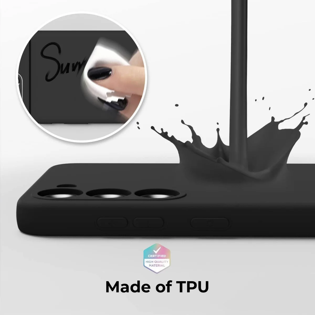 Samsung Galaxy S23 Plus Hoesje met Camera Bescherming Dun TPU Zwart afbeelding 4