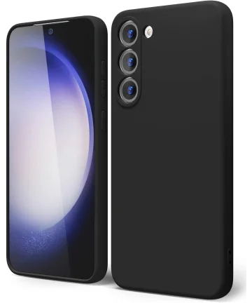 Samsung Galaxy S23 Ultra Hoesje met Camera Bescherming Dun TPU Zwart Hoesjes