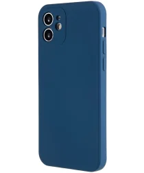 Apple iPhone 12 Hoesje met Camera Bescherming Dun TPU Donkerblauw