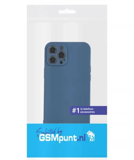 Apple iPhone 12 Pro Hoesje met Camera Bescherming Dun TPU Donkerblauw afbeelding 6