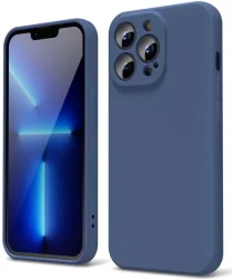 Apple iPhone 13 Pro Hoesje met Camera Bescherming Dun TPU Donkerblauw