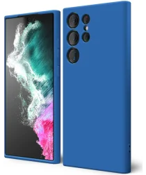Samsung Galaxy S22 Ultra Hoesje Camera Bescherming Dun TPU Donkerblauw