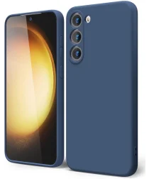Samsung Galaxy S23 Plus Hoesje Camera Bescherming Dun TPU Donkerblauw