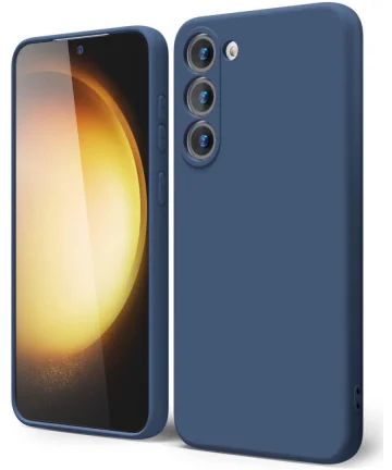 Samsung Galaxy S23 Plus Hoesje Camera Bescherming Dun TPU Donkerblauw Hoesjes