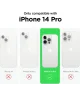 Apple iPhone 14 Pro Hoesje Camera Bescherming Dun TPU Back Cover Beige