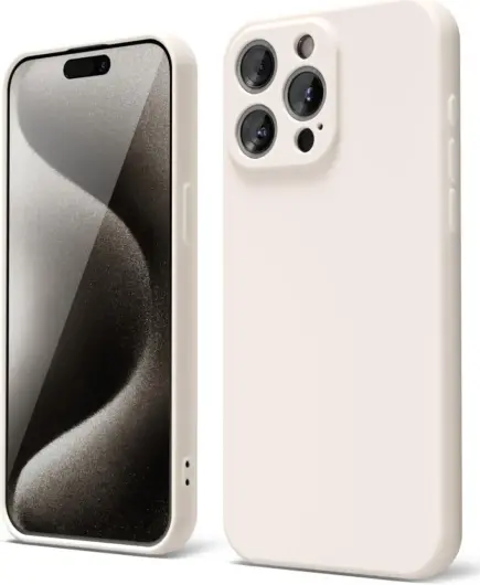 Apple iPhone 15 Pro Max Hoesje met Camera Bescherming Dun TPU Beige afbeelding 1