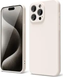 Apple iPhone 15 Pro Max Hoesje met Camera Bescherming Dun TPU Beige