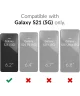 Samsung Galaxy S21 Hoesje Camera Bescherming Dun TPU Back Cover Beige